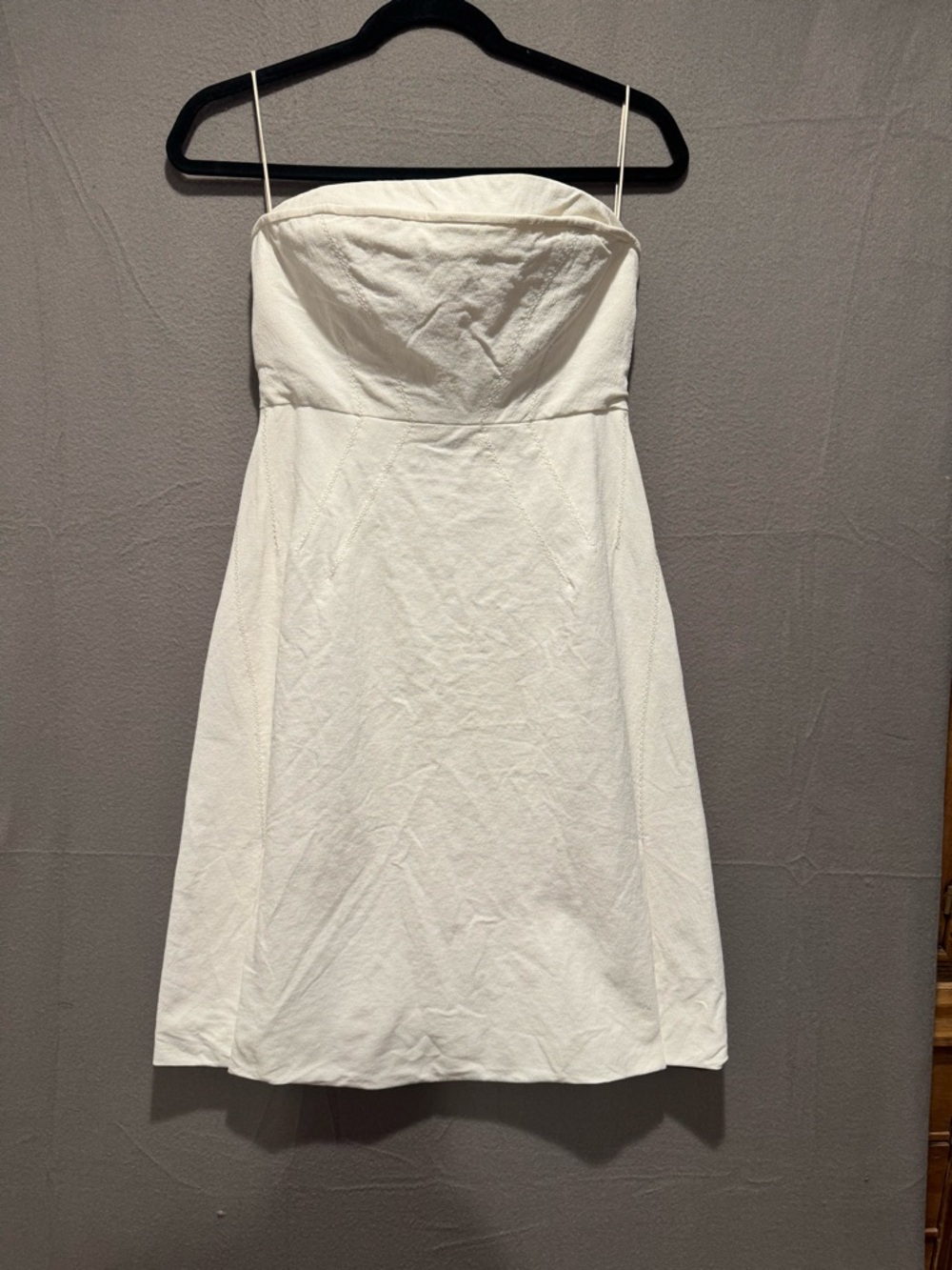 Zac Posen White Strapless Crumb catcher Mini Dress